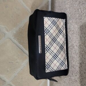 Burberry Black and Tan Cosmetic Bag with Classic Design